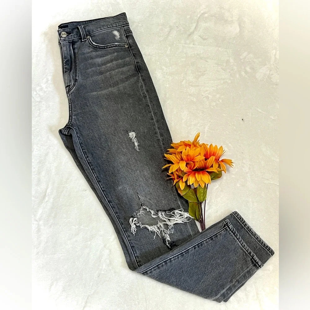 7 for all Mankind Distressed High Waist Ankle Skinny - Size 28